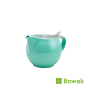 Genware Porcelain Green Teapot Stainless Lid & Infuser 50cl