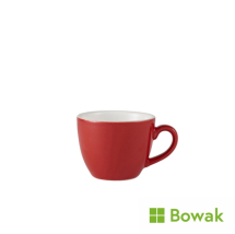 Genware Porcelain Bowl Shaped Cup 9cl/3oz Red