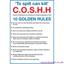 COSHH 10 Golden Rules Wallchart
