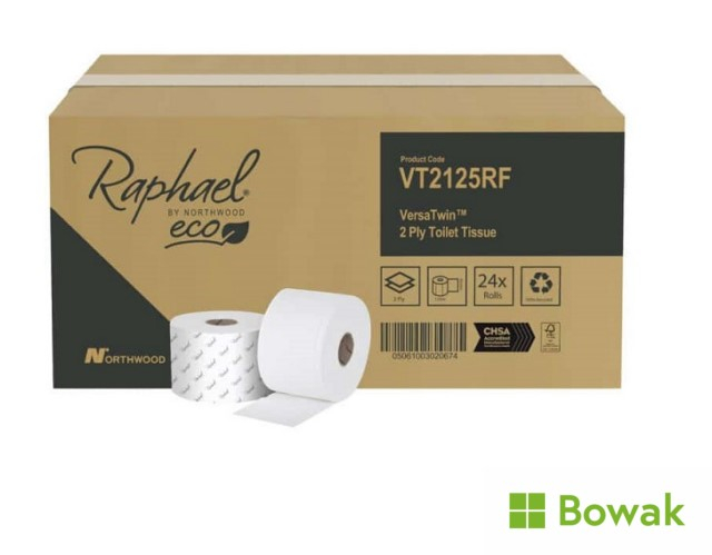 VersaTwin Toilet Rolls Raphael Versatwin 2ply Toilet Roll - Bowak