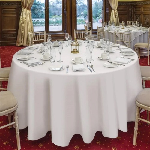Tablecloth White Round 305mm Polyester Tablecloth White Round 305mm Polyester