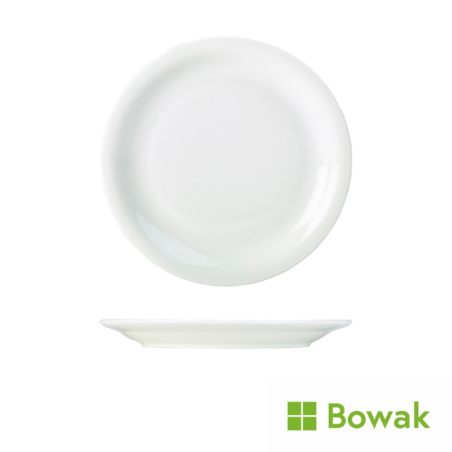 Genware Porcelain Narrow Rim Plate 24cm/9.25Inch White Genware Porcelain Narrow Rim Plate 24cm/9.25Inch White