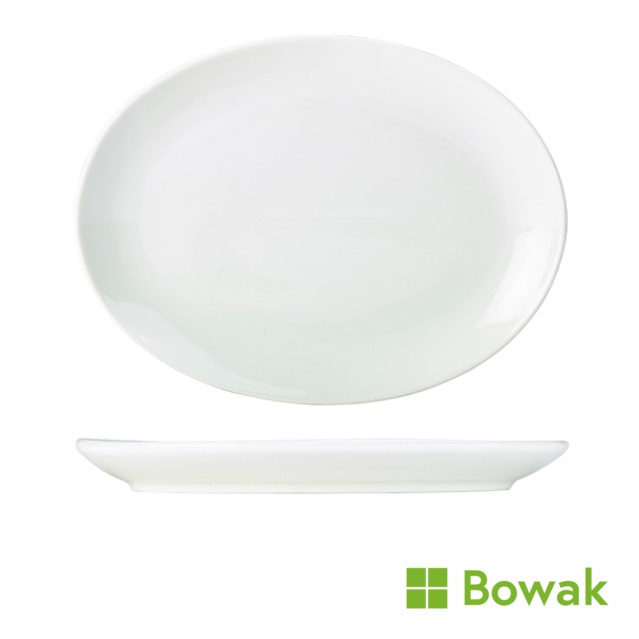 Genware Porcelain Oval Plate 36cm/14Inch White Genware Porcelain Oval Plate 36cm/14Inch White