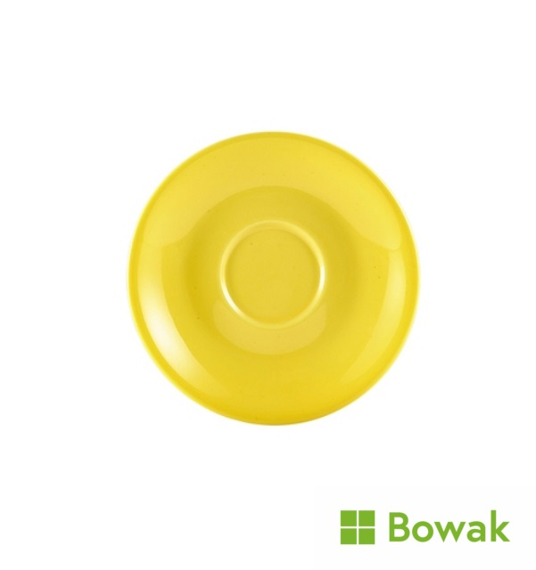 Genware Porcelain Yellow Saucer 12cm Genware Porcelain Yellow Saucer 12cm