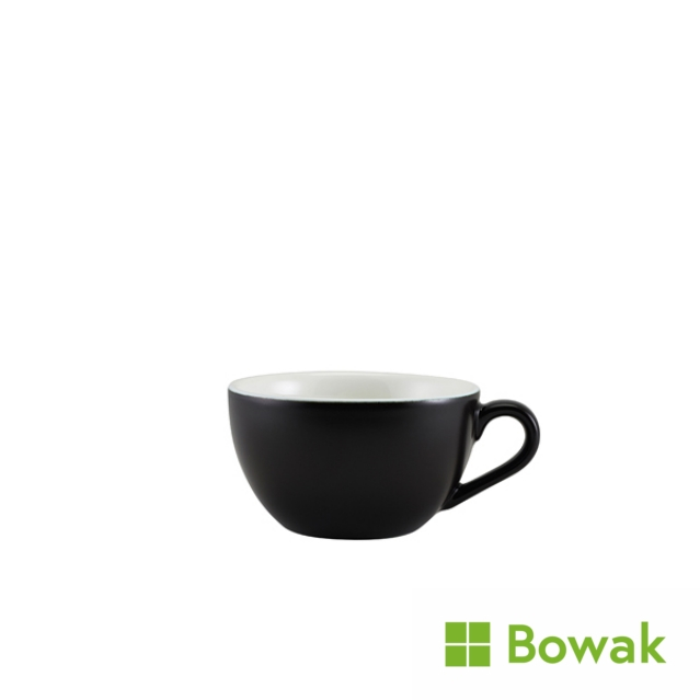 Genware Matt Black Porcelain Bowl Shaped Cup 17.5cl/6oz Genware Matt Black Porcelain Bowl Shaped Cup 17.5cl/6oz