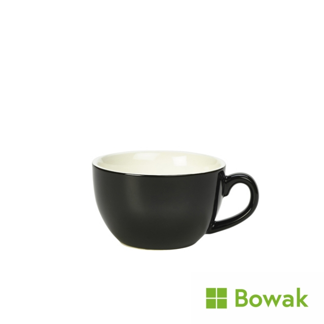 Genware Porcelain Bowl Shaped Cup 25cl/8.75oz Black Genware Porcelain Bowl Shaped Cup 25cl/8.75oz Black