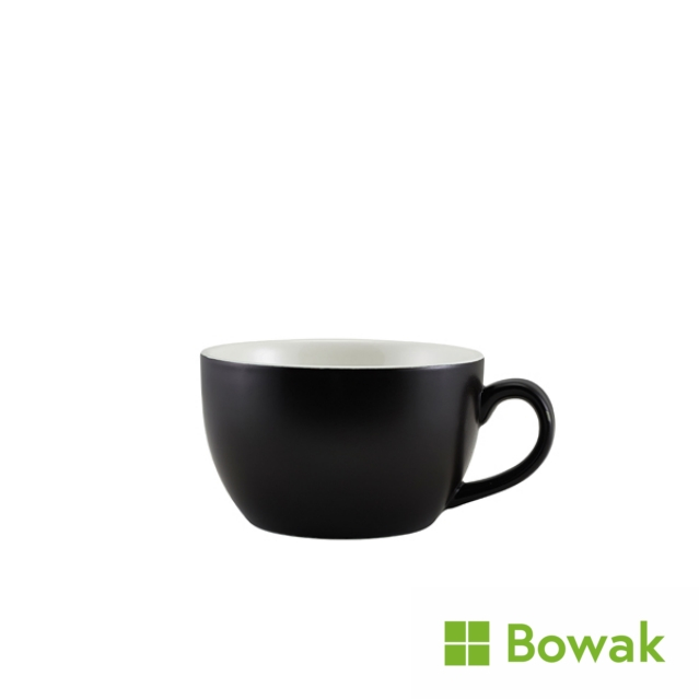 Genware Matt Black Porcelain Bowl Shaped Cup 25cl/8.75oz Genware Matt Black Porcelain Bowl Shaped Cup 25cl/8.75oz