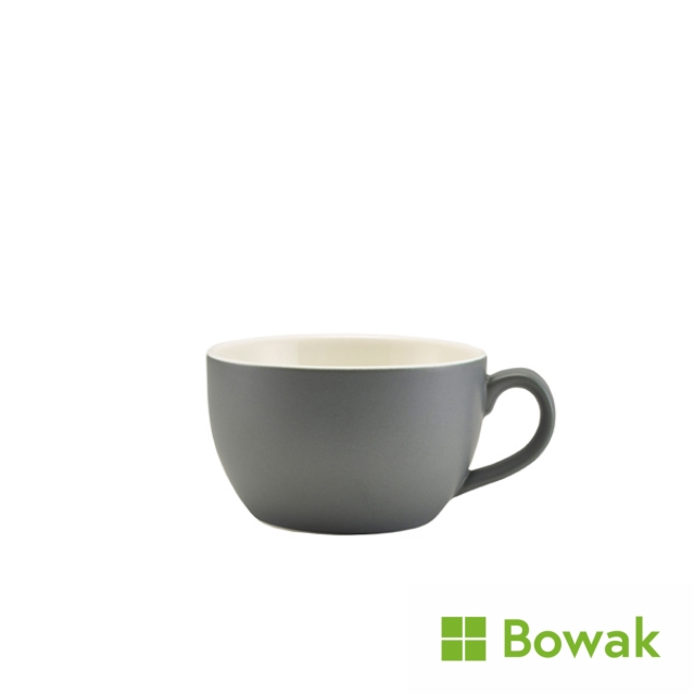 Genware Matt Grey Porcelain Bowl Shaped Cup 25cl/8.75oz Genware Matt Grey Porcelain Bowl Shaped Cup 25cl/8.75oz