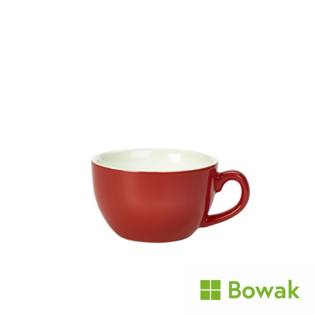 Genware Porcelain Bowl Shaped Cup 25cl/8.75oz Red Genware Porcelain Bowl Shaped Cup 25cl/8.75oz Red
