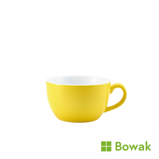 Genware Porcelain Bowl Shaped Cup 25cl/8.75oz Yellow Genware Porcelain Bowl Shaped Cup 25cl/8.75oz Yellow