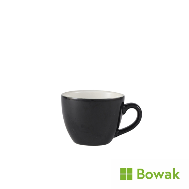 Genware Porcelain Bowl Shaped Cup 9cl/3oz Black Genware Porcelain Bowl Shaped Cup 9cl/3oz Black