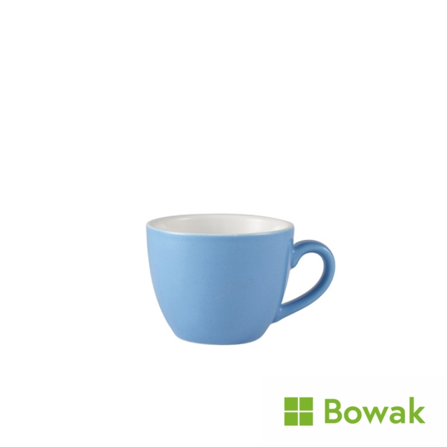 Genware Porcelain Bowl Shaped Cup 9cl/3oz Blue Genware Porcelain Bowl Shaped Cup 9cl/3oz Blue