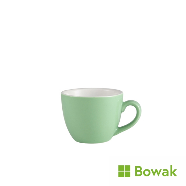 Genware Porcelain Bowl Shaped Cup 9cl/3oz Green Genware Porcelain Bowl Shaped Cup 9cl/3oz Green