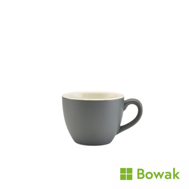 Genware Matt Grey Porcelain Bowl Shaped Cup 9cl/3oz Genware Matt Grey Porcelain Bowl Shaped Cup 9cl/3oz