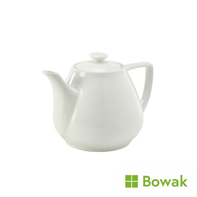 Genware Porcelain Contemporary Teapot 92cl/32oz White Genware Porcelain Contemporary Teapot 92cl/32oz White