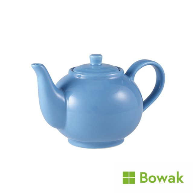 Genware Porcelain Blue Teapot 45cl/15.75oz Genware Porcelain Blue Teapot 45cl/15.75oz