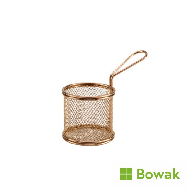 Copper Serving Fry Basket 9.3x9cm Stainless Steel Copper Serving Fry Basket 9.3x9cm Stainless Steel