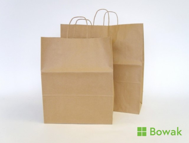 Paper Twisted Handled Carrier Bags Brown 450x480mm Paper Twisted Handled Carrier Bags Brown 450x480mm