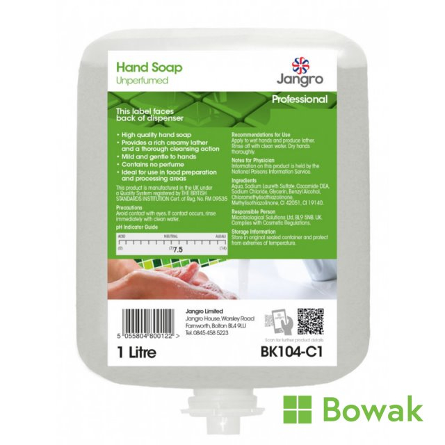 Jangro Hand Soap Unperfumed 1000 Jangro Hand Soap Unperfumed 1000