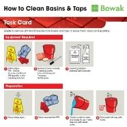 Clean basins and taps task card