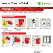 How to clean a toilet task card