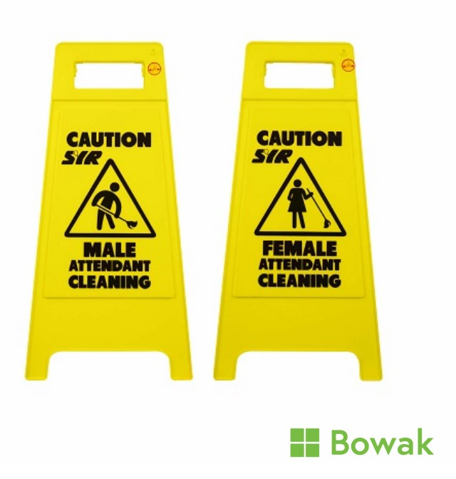 Caution Sign Male - Female Attendant Cleaning A Frame Caution Sign Male - Female Attendant Cleaning A Frame