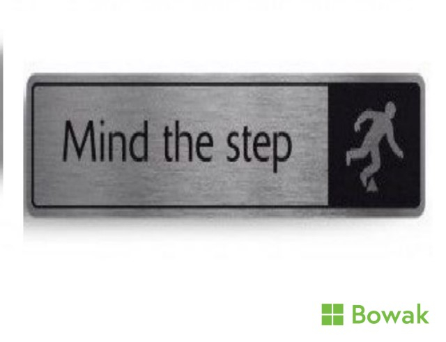 Mind Your Step With Symbol Silver 43mm x 178mm Mind Your Step With Symbol Silver 43mm x 178mm
