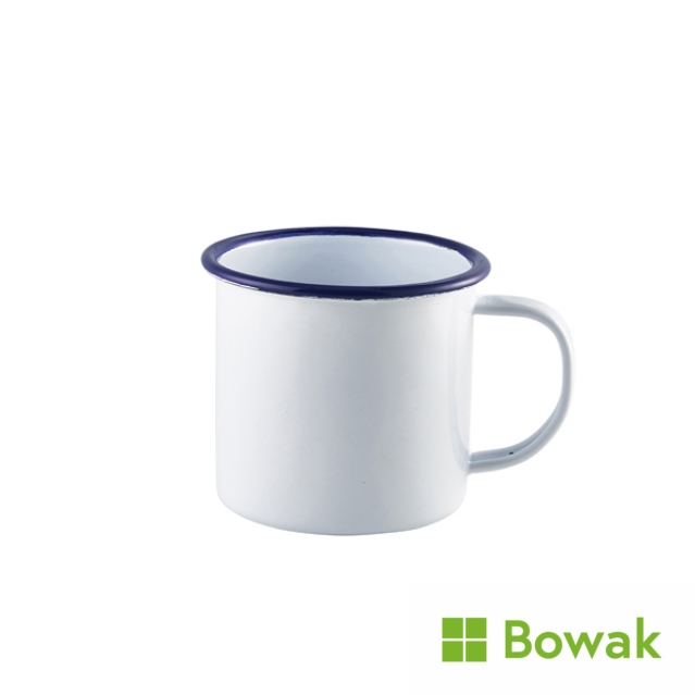 Enamel Mug White with Blue Rim 36cl/12.5oz Enamel Mug White with Blue Rim 36cl/12.5oz