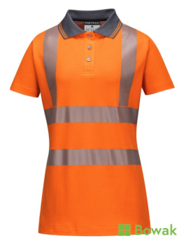 Ladies Hi-Vis Orange Polo Shirts