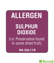 Allergen Label Sulphur Dioxide