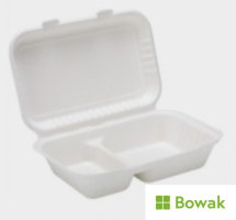 Bagasse Meal Box 2 Compartment 9x6inch