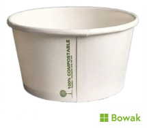 Soup Container White 16oz Compostable
