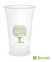 Vegware Clear Cold Cup 568ml 20oz  Green Tree 96-Series