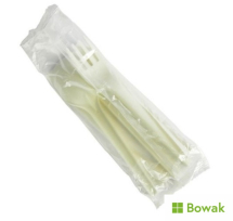 Compostable CPLA Cutlery Pack 4in1