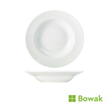 Genware Porcelain Soup Plate/Pasta Dish 23cm/9inch White
