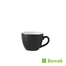 Genware Porcelain Bowl Shaped Cup 9cl/3oz Black