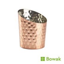 Hammered Copper Plated Angled Cone 9.5 x 11.6cm