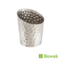 Hammered Stainless Steel Angled Cone 9.5 x 11.6cm