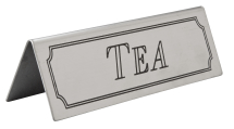 Buffet Tent Stainless Steel 'Tea' Sign