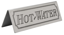 Buffet Tent S/Steel 'Hot Water' Sign