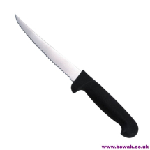 Scalloped Utility Knife 13cm Black handle