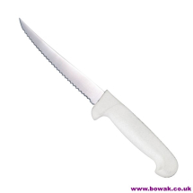 Scalloped Utility Knife 13cm White Handle