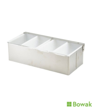Condiment Holder Stainless Steel 4 Compartment