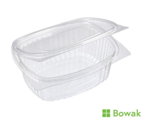 Oval Hinged Salad Container Clear 500ml