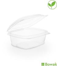Rectangular Hinged Salad Box 8oz Compostable PLA Plastic
