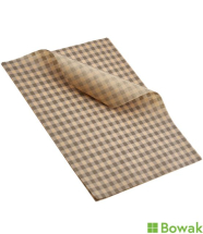 Greaseproof Paper Brown Gingham 25x20cm