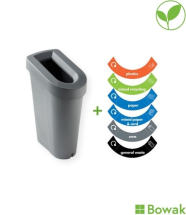 uBin Recycling Bin with Lid & Stickers