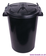 Plastic Dustbin Black 85 litre