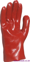 PVC Gloves 11inch Gauntlet Red