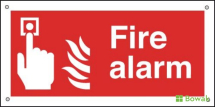 Fire Alarm Sign Rigid 10 x 20cm